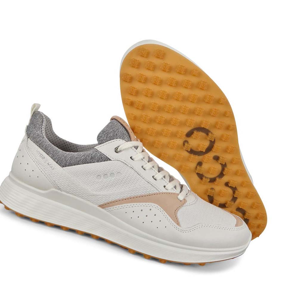 Men's Ecco Spikeless S-casual Golf Shoes White | USA 557WNB